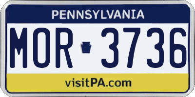 PA license plate MOR3736