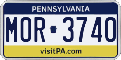 PA license plate MOR3740