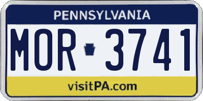 PA license plate MOR3741