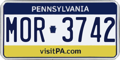 PA license plate MOR3742