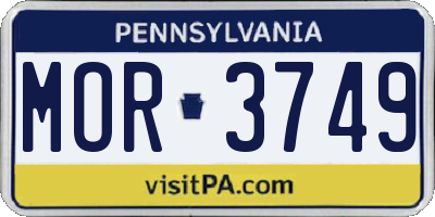 PA license plate MOR3749