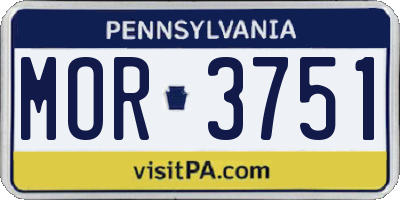 PA license plate MOR3751