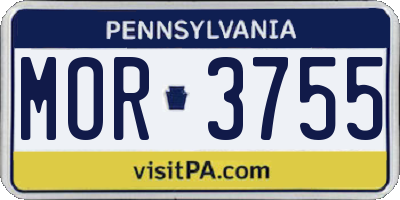 PA license plate MOR3755