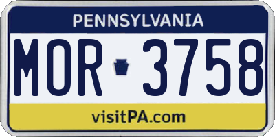 PA license plate MOR3758