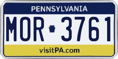 PA license plate MOR3761