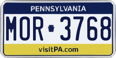 PA license plate MOR3768