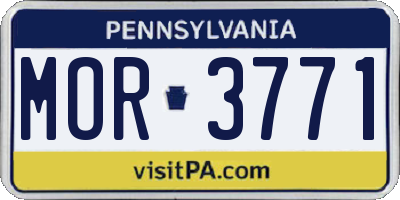 PA license plate MOR3771