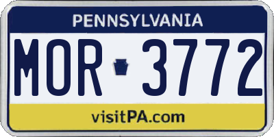 PA license plate MOR3772