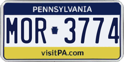 PA license plate MOR3774