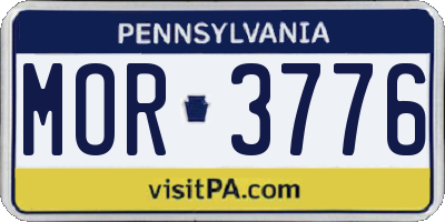 PA license plate MOR3776