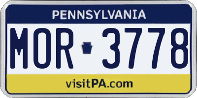PA license plate MOR3778