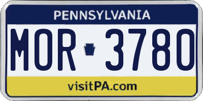 PA license plate MOR3780
