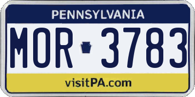 PA license plate MOR3783