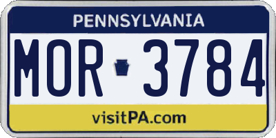 PA license plate MOR3784