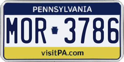 PA license plate MOR3786