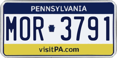 PA license plate MOR3791