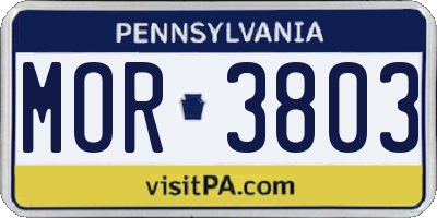 PA license plate MOR3803