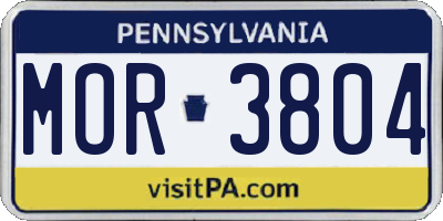 PA license plate MOR3804