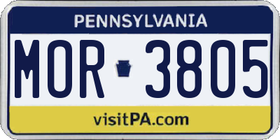 PA license plate MOR3805