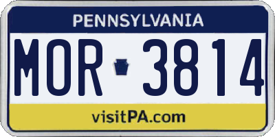 PA license plate MOR3814