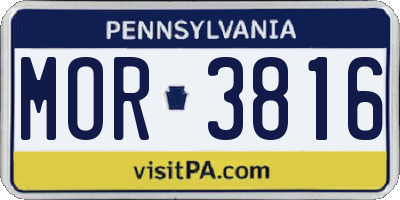PA license plate MOR3816