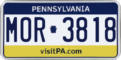 PA license plate MOR3818