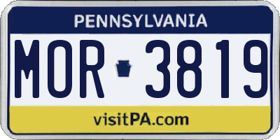 PA license plate MOR3819