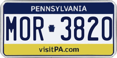 PA license plate MOR3820