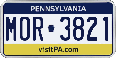 PA license plate MOR3821