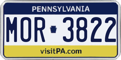PA license plate MOR3822