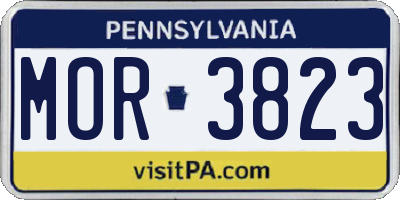 PA license plate MOR3823