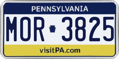 PA license plate MOR3825