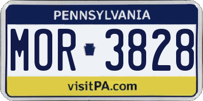 PA license plate MOR3828