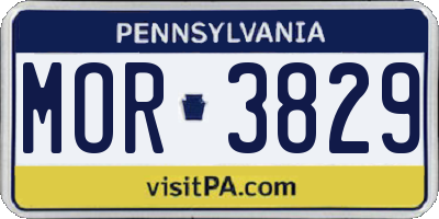 PA license plate MOR3829