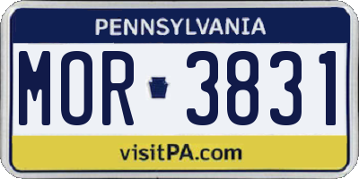 PA license plate MOR3831