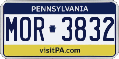 PA license plate MOR3832