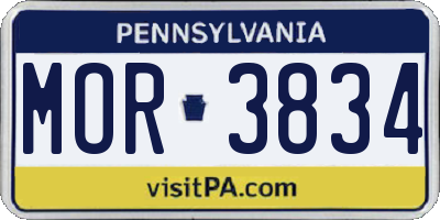 PA license plate MOR3834
