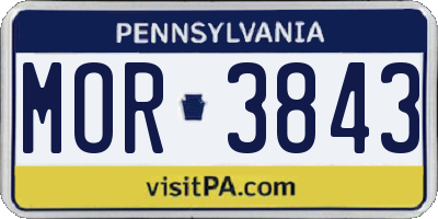 PA license plate MOR3843