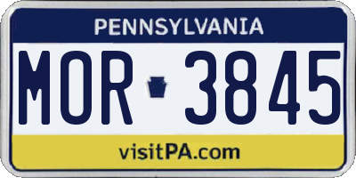 PA license plate MOR3845