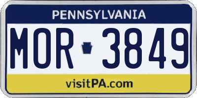 PA license plate MOR3849