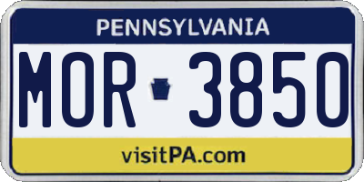 PA license plate MOR3850