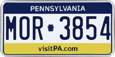 PA license plate MOR3854