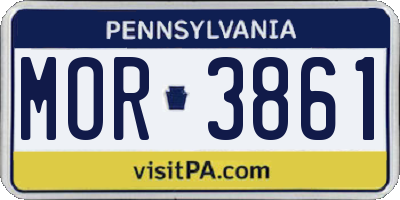PA license plate MOR3861