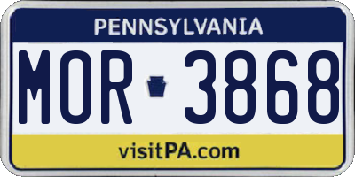 PA license plate MOR3868