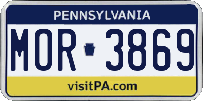 PA license plate MOR3869