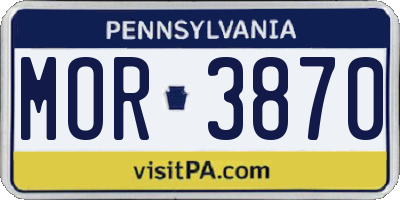 PA license plate MOR3870