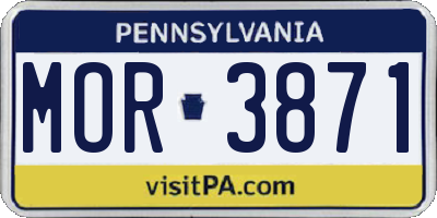 PA license plate MOR3871