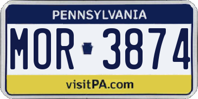 PA license plate MOR3874