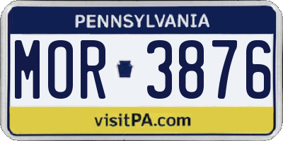 PA license plate MOR3876