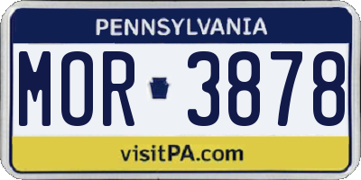 PA license plate MOR3878